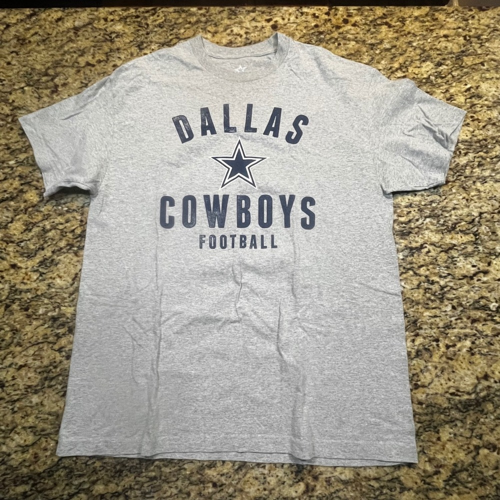 Dallas Cowboys Authentic Football T-Shirt Mens XL Gray Heather Star Logo Tee